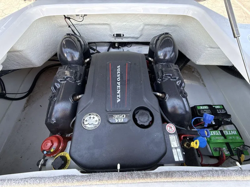Slide: The Image of 2022 Glastron GTD 245 boat engine compartment with Volvo Penta 350 V8 engine. - 20
