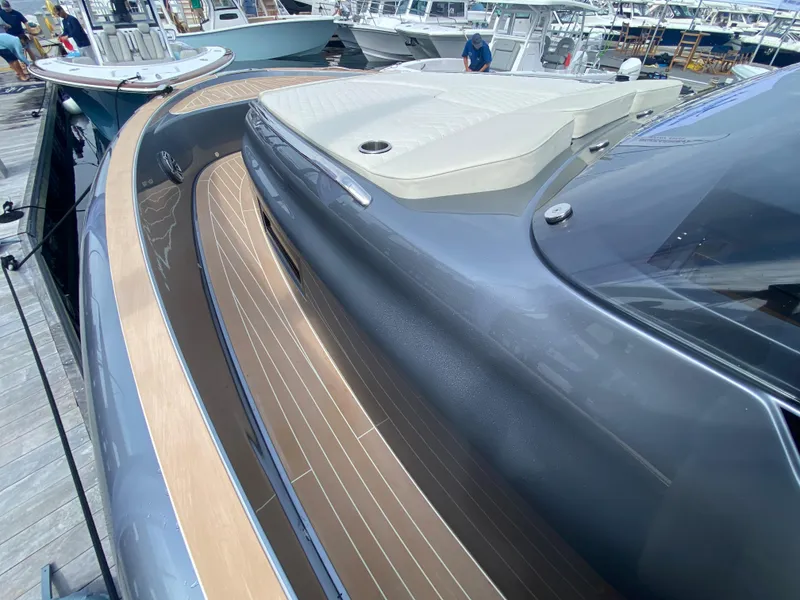 Slide: The Image of 2024 Solaris Power 40F Open yacht with sleek deck design and modern features. - 42