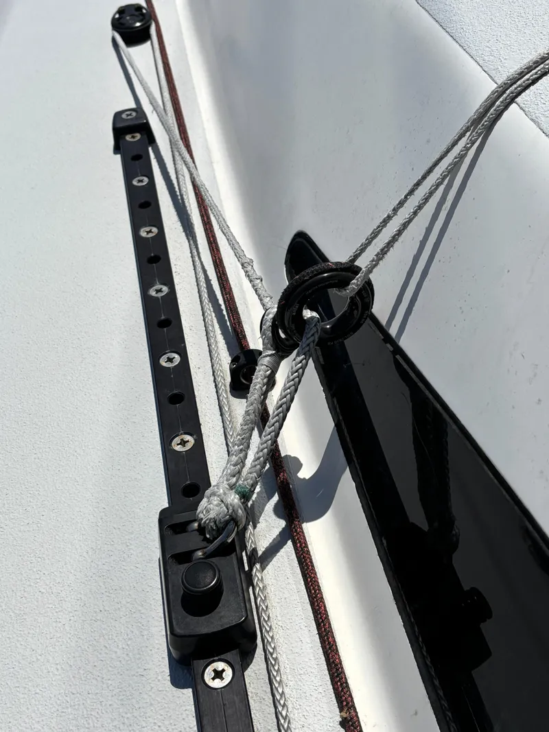 Slide: The Image of Close-up of 2018 J Boats J/121 sailboat rigging and deck hardware. - 11