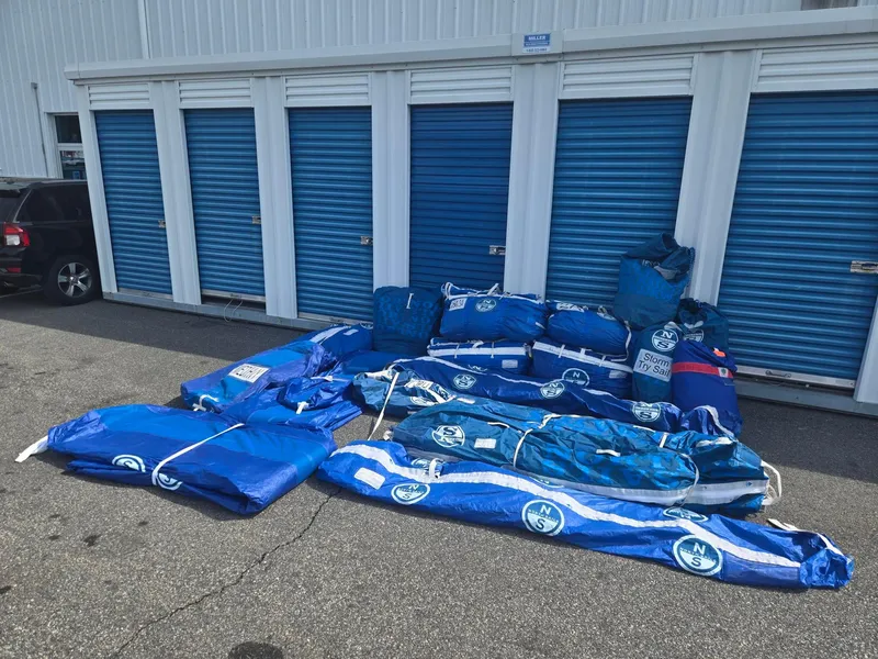 Slide: The Image of Blue sail bags for J Boats J/121, 2018, outside storage units. - 8