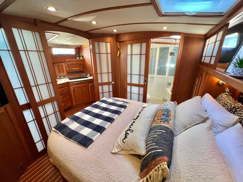 Slide: The Image of Interior of 2017 Sabre 48 Salon Express with cozy bedroom. - 29