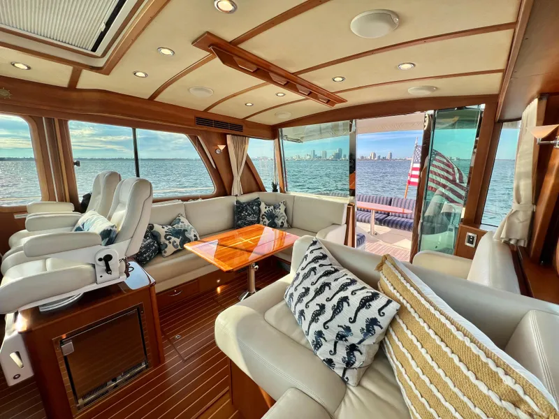 Slide: The Image of Interior of 2017 Sabre 48 Salon Express yacht with luxurious design. - 45