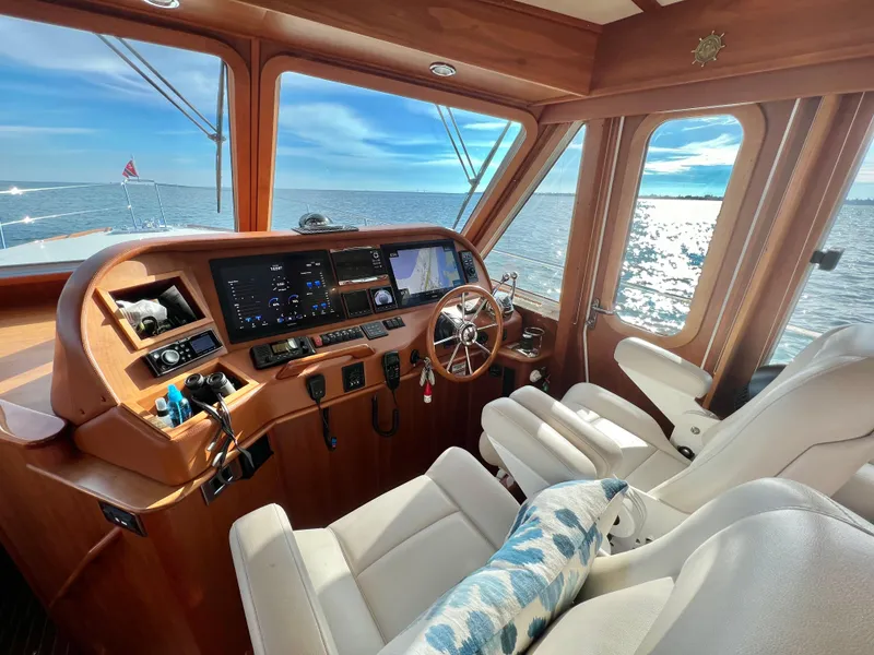 Slide: The Image of Interior of 2017 Sabre 48 Salon Express with ocean view. - 47