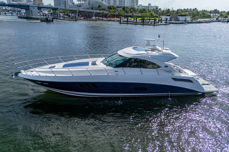 Slide: The Image of 2012 Sea Ray 540 Sundancer yacht cruising on a sunny day. - 14