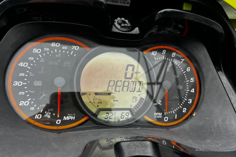 Slide: The Image of Dashboard of a 2017 Sea-Doo Wake Pro 230 showing speedometer and RPM gauges. - 5