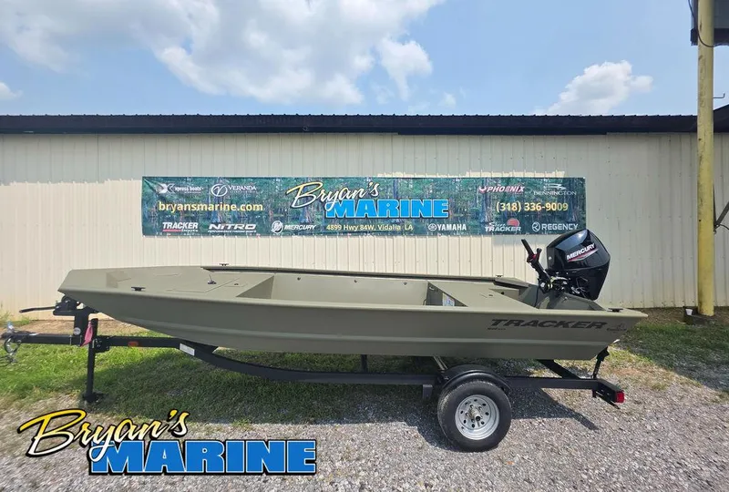 The Image of 2025 Tracker Grizzly 1648 Utility boat on trailer at Bryan's Marine dealership. - 0