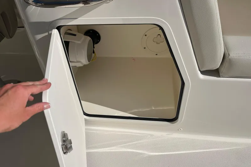 Slide: The Image of Open storage compartment on 2026 Boston Whaler 280 Vantage boat. - 29