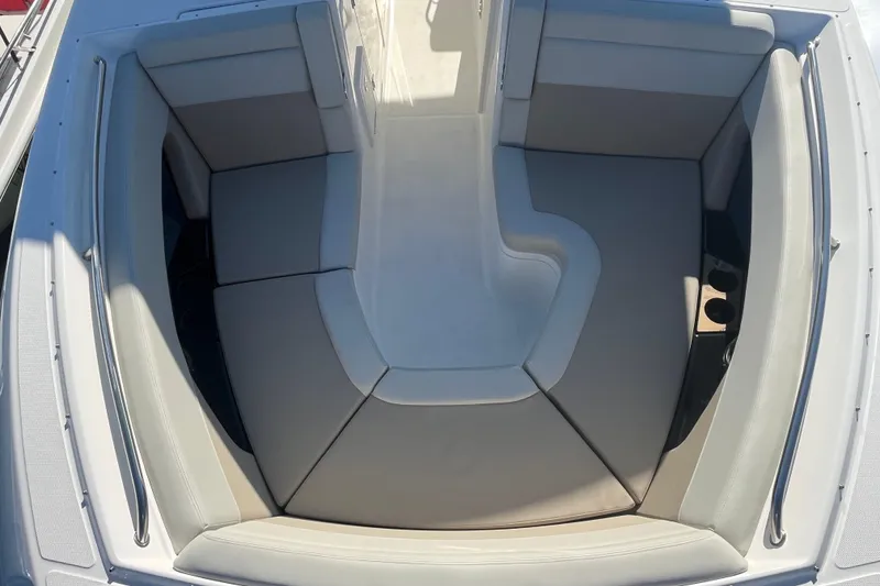 Slide: The Image of 2026 Boston Whaler 280 Vantage boat interior with spacious seating and sleek design. - 7