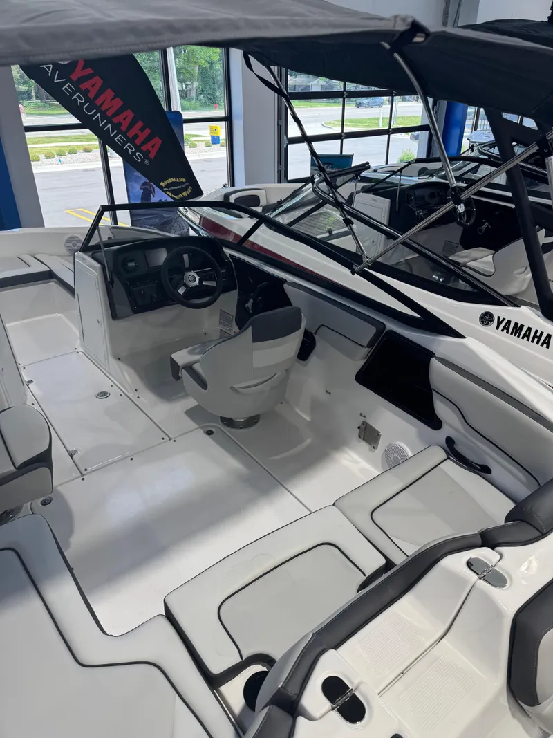 Slide: The Image of 2025 Yamaha SX190 boat interior with sleek design and modern features. - 4
