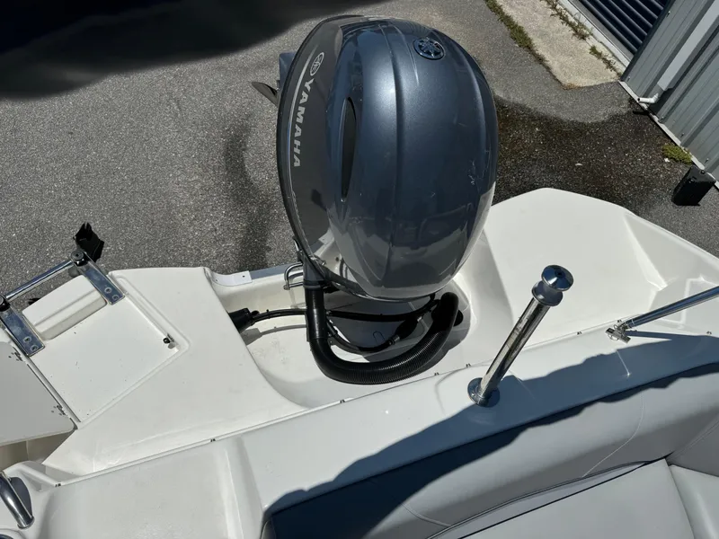 Slide: The Image of 2022 NauticStar 193SC boat with Yamaha outboard motor, viewed from above. - 13