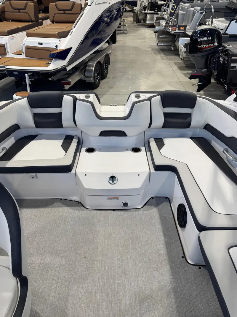 Slide: The Image of 2025 Yamaha Boats AR195 interior with sleek seating and modern design. - 5