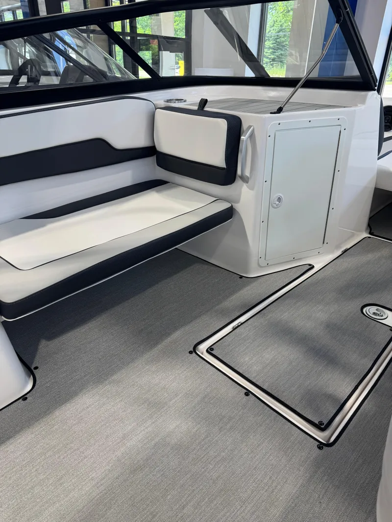 Slide: The Image of 2025 Yamaha Boats AR195 interior with sleek seating and modern design. - 6