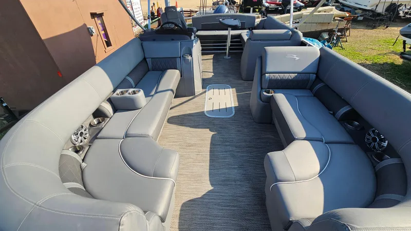 Slide: The Image of 2020 Bennington SX 23 Premium Swingback pontoon boat with spacious seating and modern design. - 18