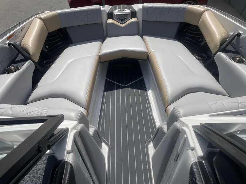 Slide: The Image of Luxurious interior of 2021 Nautique Super Air Nautique G25 Paragon boat. - 11