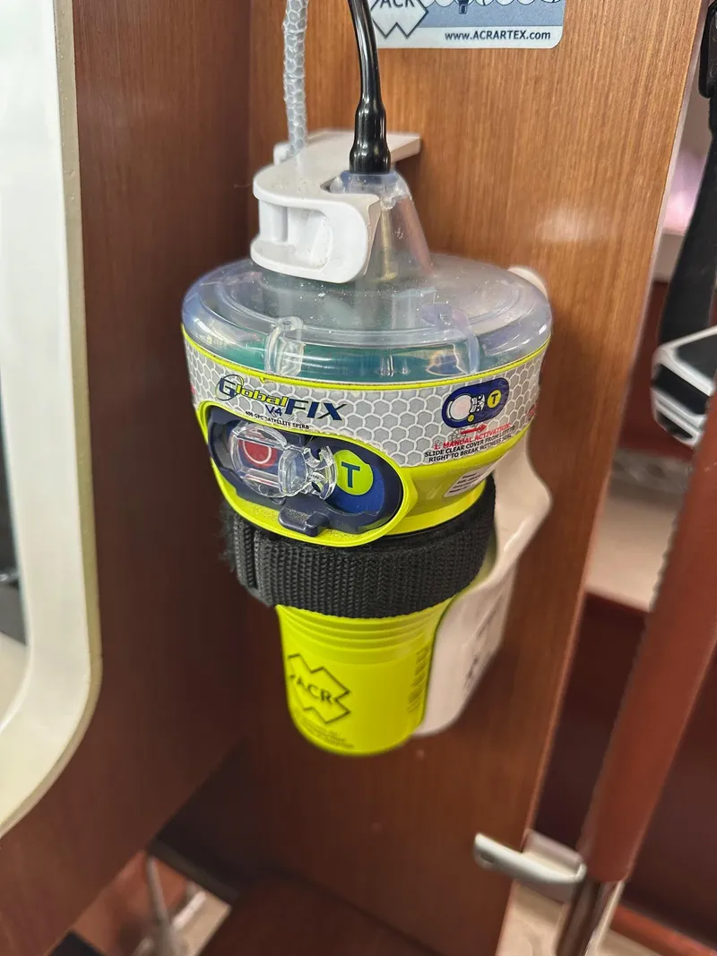 Slide: The Image of Emergency locator beacon on 2014 Beneteau Oceanis 50 yacht interior. - 49