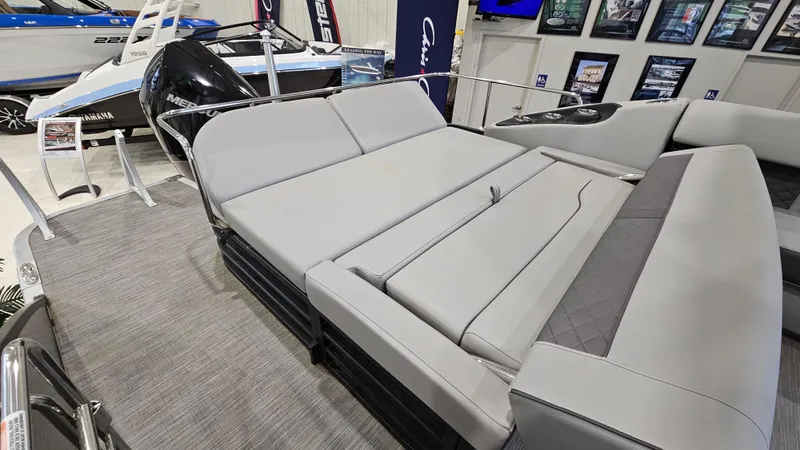 Slide: The Image of 2020 Bennington L 25 Swingback boat interior with spacious seating and modern design. - 7