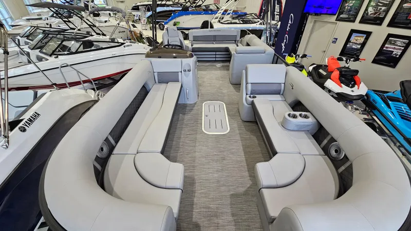 Slide: The Image of 2020 Bennington L 25 Swingback pontoon boat with spacious seating and modern interior design. - 9