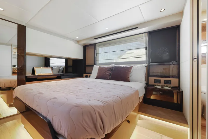 Slide: The Image of Luxurious bedroom interior of 2024 Absolute 60 Fly Co Ownership yacht. - 44