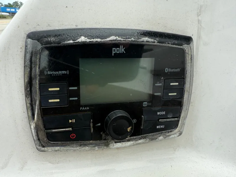 Slide: The Image of Polk audio system on 2016 Yamaha Boats 242 Limited S E-Series dashboard. - 14