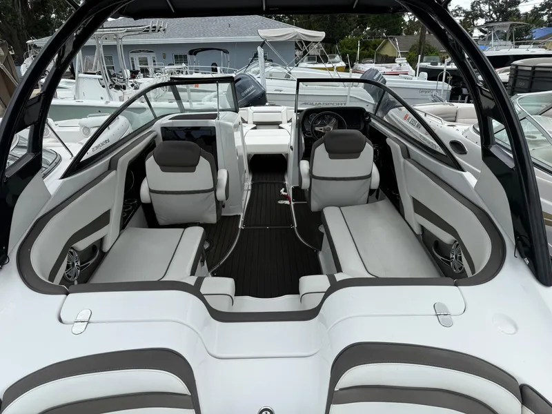 Slide: The Image of 2016 Yamaha Boats 242 Limited S E-Series interior with sleek seating and modern design. - 15