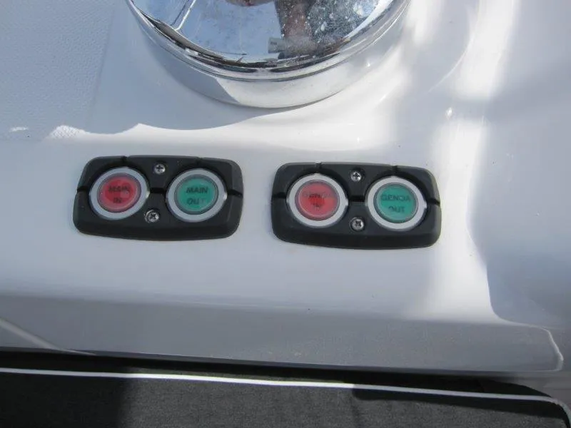 Slide: The Image of Control panel on a 2024 Catalina 385 sailboat with labeled buttons. - 36