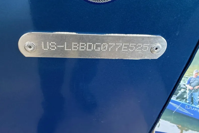 Slide: The Image of 2025 Lund 1675 Alaskan Tiller boat identification plate with serial number. - 24