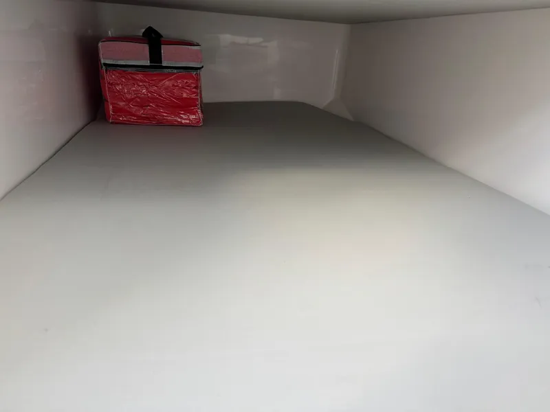 Slide: The Image of Storage compartment in 2022 Sea Fox 328 Commander with a red bag inside. - 35