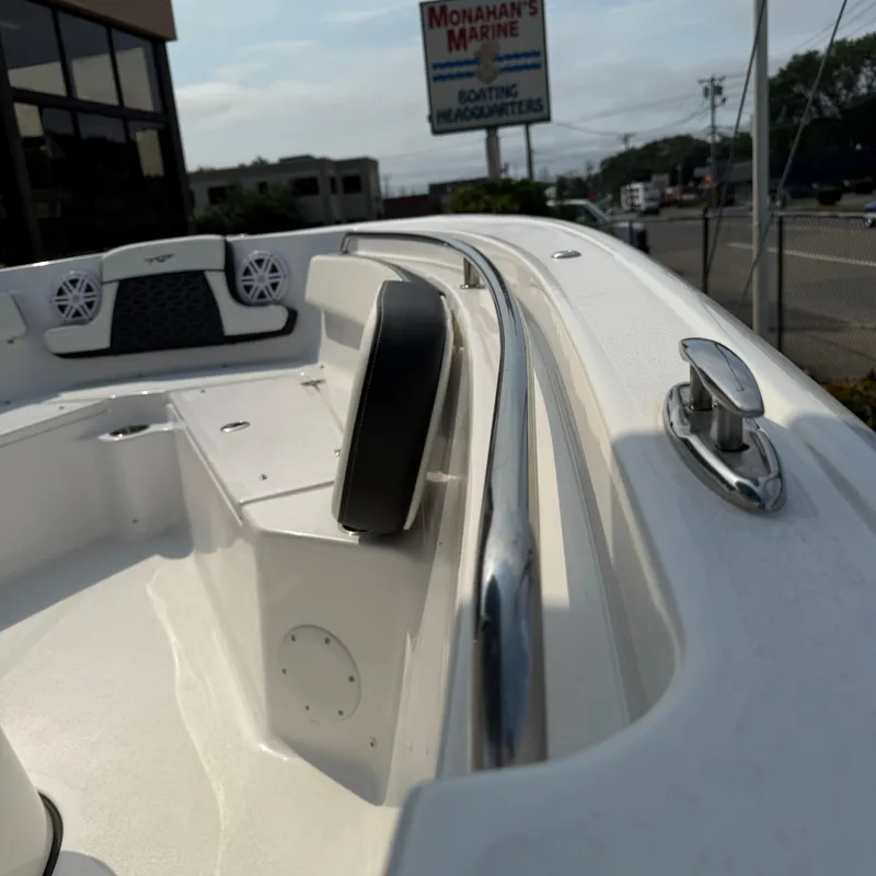 Slide: The Image of Tidewater 210CC boat interior, 2026 model, at Monahan's Marine dealership. - 15