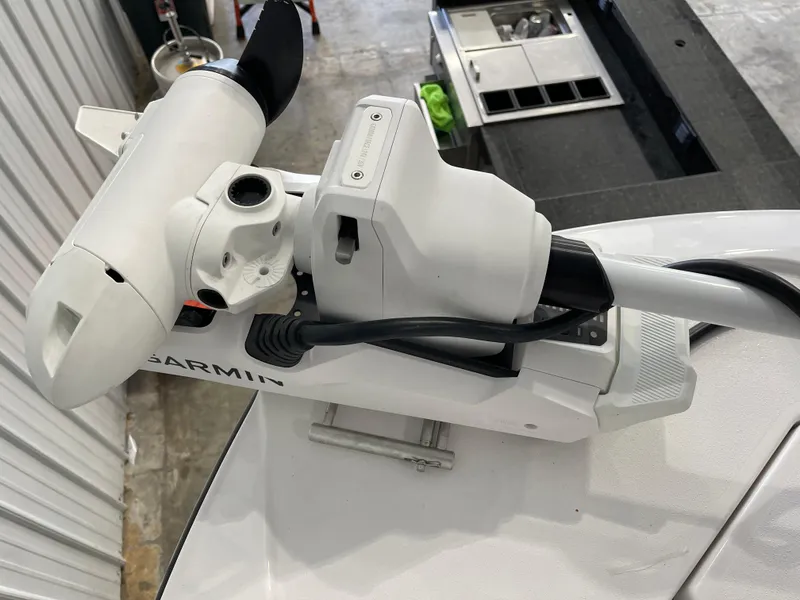 Slide: The Image of Garmin marine equipment on 2026 Blackfin 262 HB boat, close-up view. - 28