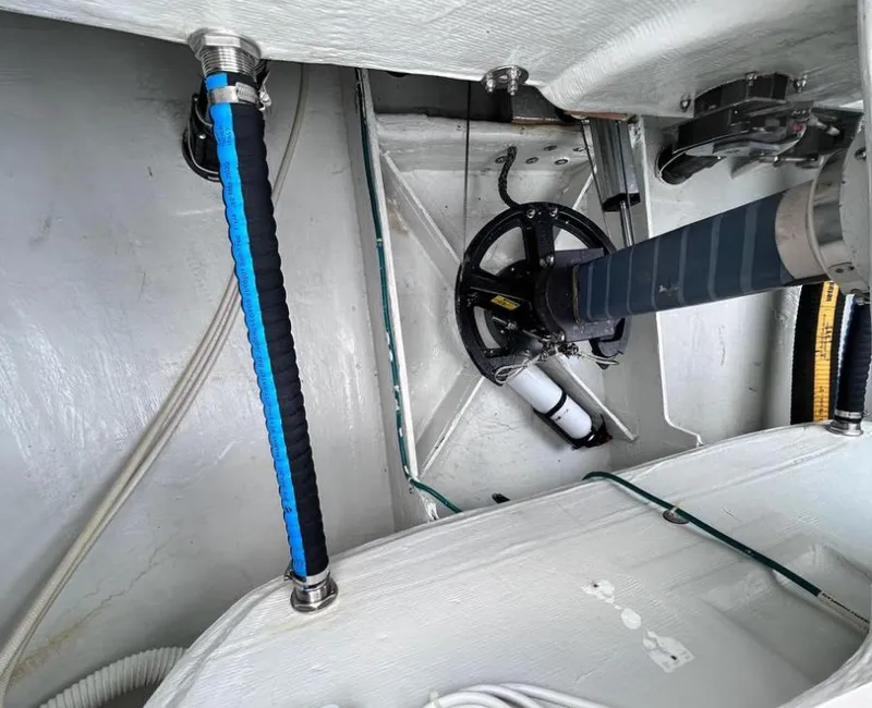 Slide: The Image of Interior view of a 2006 J Boats J/124 sailboat, showcasing mechanical components. - 32