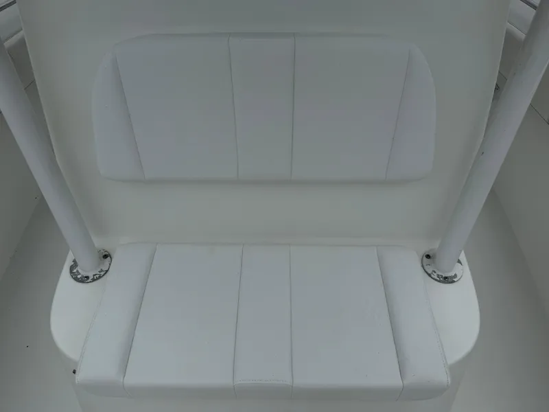 Slide: The Image of White cushioned seating on a 2019 Cape Horn 31 boat. - 8