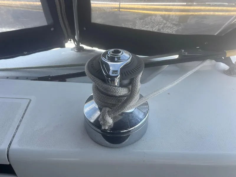 Slide: The Image of Winch with rope on 1999 Catalina 42 MkII sailboat deck. - 25