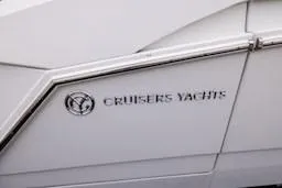 Slide: The Image of Cruisers Yachts 38 GLS 2020 logo on yacht exterior. - 9