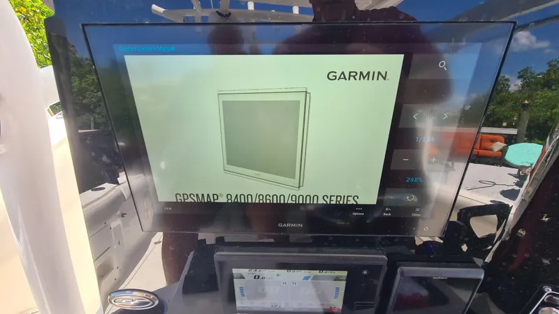 Slide: The Image of Garmin GPSMAP display on 2021 Sea Fox 328 Commander boat dashboard. - 16