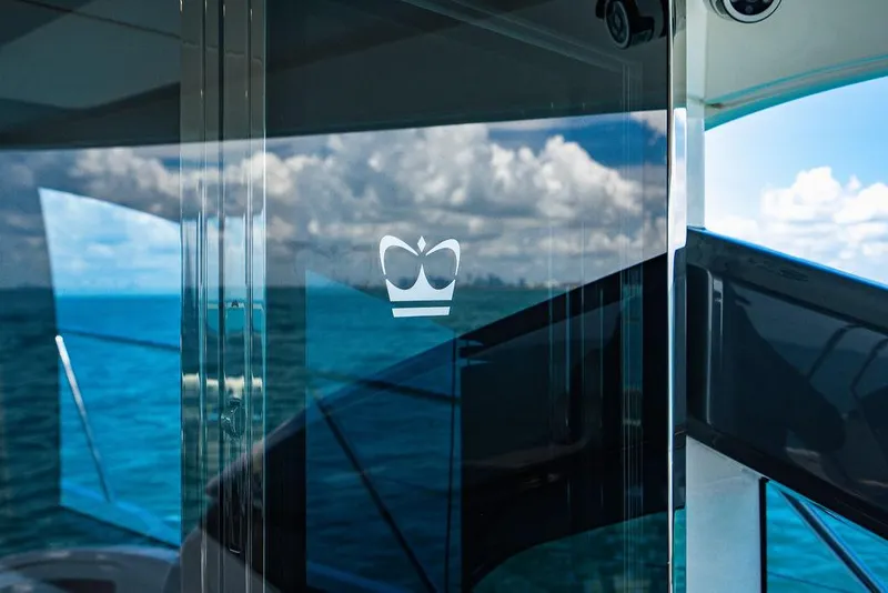 Slide: The Image of 2021 Princess S62 yacht with ocean reflection on glass panel. - 12