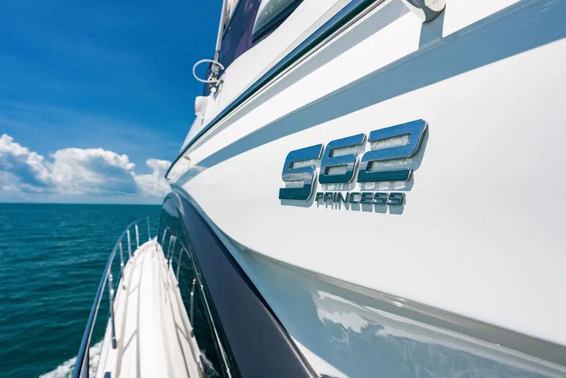 Slide: The Image of Luxury Princess S62 yacht cruising on open sea, 2021 model. - 31