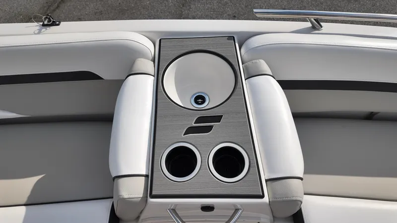 Slide: The Image of 2026 Starcraft SVX 211 OB boat interior with cup holders and sink. - 14