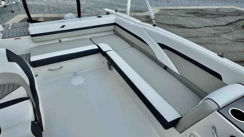 Slide: The Image of 2026 Starcraft SVX 211 OB boat interior with sleek seating and modern design. - 9