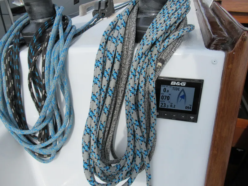 Slide: The Image of Sailing ropes and B&G display on 1984 Santa Cruz 50 yacht. - 7