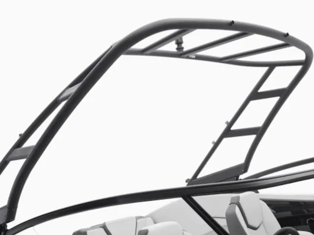 Slide: The Image of 2025 Yamaha Boats AR250 wakeboard tower and seating detail. - 38