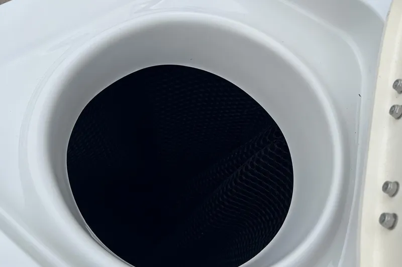 Slide: The Image of Close-up of a 2026 Crownline 270 SS boat's storage compartment. - 15