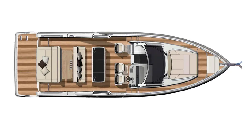 Slide: The Image of Top view of 2025 Jeanneau DB 43 yacht with spacious deck layout. - 15