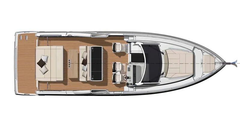 Slide: The Image of Top view of 2025 Jeanneau DB 43 yacht with spacious deck layout. - 16