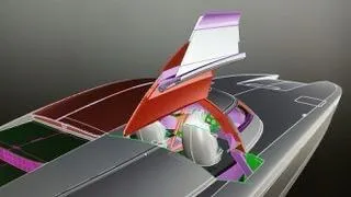 Slide: The Image of 2012 Mystic Powerboats 50 Cat design with vibrant, futuristic elements and aerodynamic features. - 11