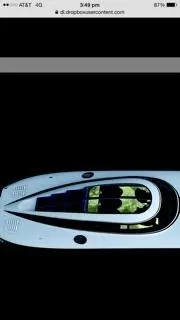 Slide: The Image of Overhead view of 2012 Mystic Powerboats 50 Cat, sleek design on dark background. - 12