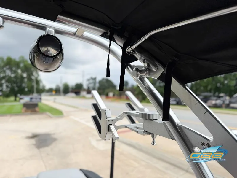 Slide: The Image of 2017 MasterCraft XT20 boat tower with speaker and wakeboard rack. - 28