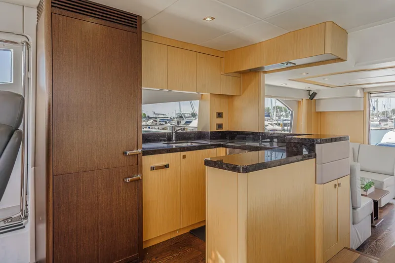 Slide: The Image of Luxurious interior of 2017 Sunseeker Manhattan 65 yacht with modern kitchen design. - 20