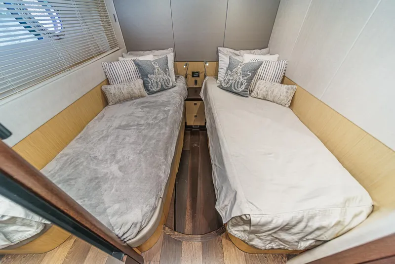 Slide: The Image of Luxurious twin cabin interior on 2017 Sunseeker Manhattan 65 yacht. - 43