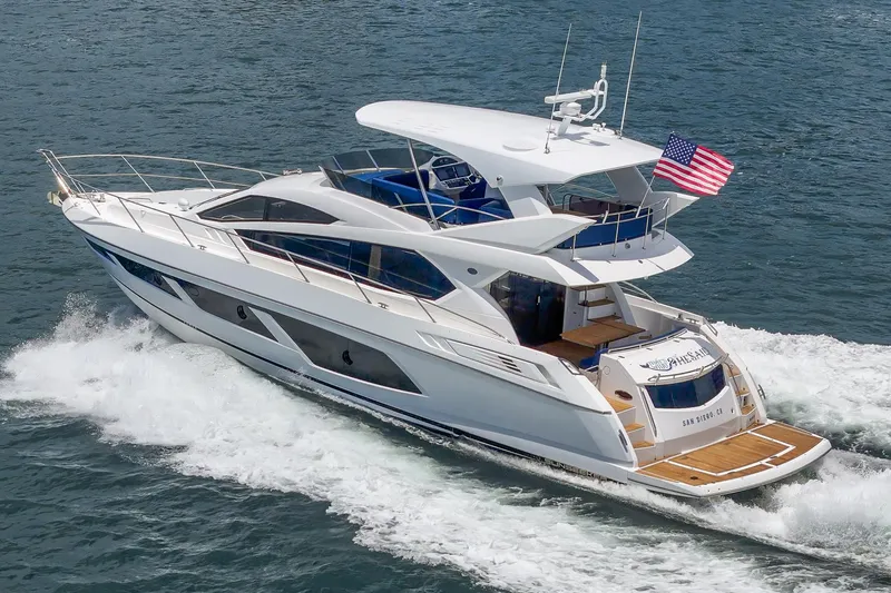 Slide: The Image of Luxurious 2017 Sunseeker Manhattan 65 yacht cruising on open water. - 5