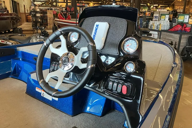 Slide: The Image of Steering console of a 2025 Nitro Z17 boat, featuring modern gauges and controls. - 5